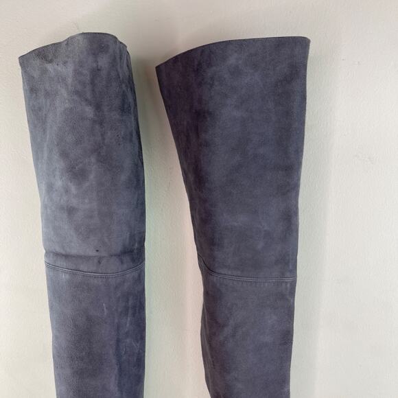 Stuart Weitzman Stretch Over the Knee Suede Stiletto Heel Boots Gray 6 RARE - Picture 5 of 12